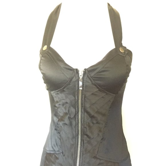 Entry Black Lace Up Corset Halter Dress Small - Picture 5 of 9